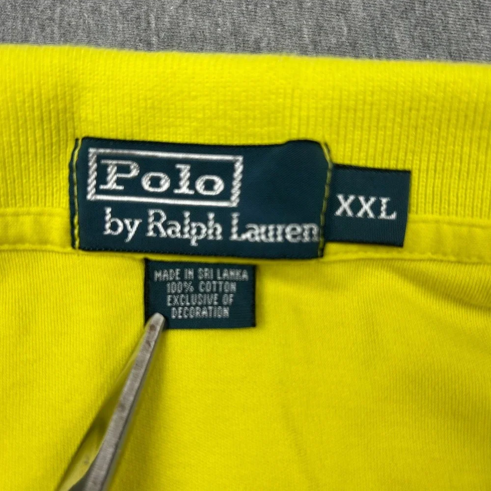 Polo Ralph Lauren Short Sleeve Golf Polo Mens XXL Yellow Cotton *RIPS*